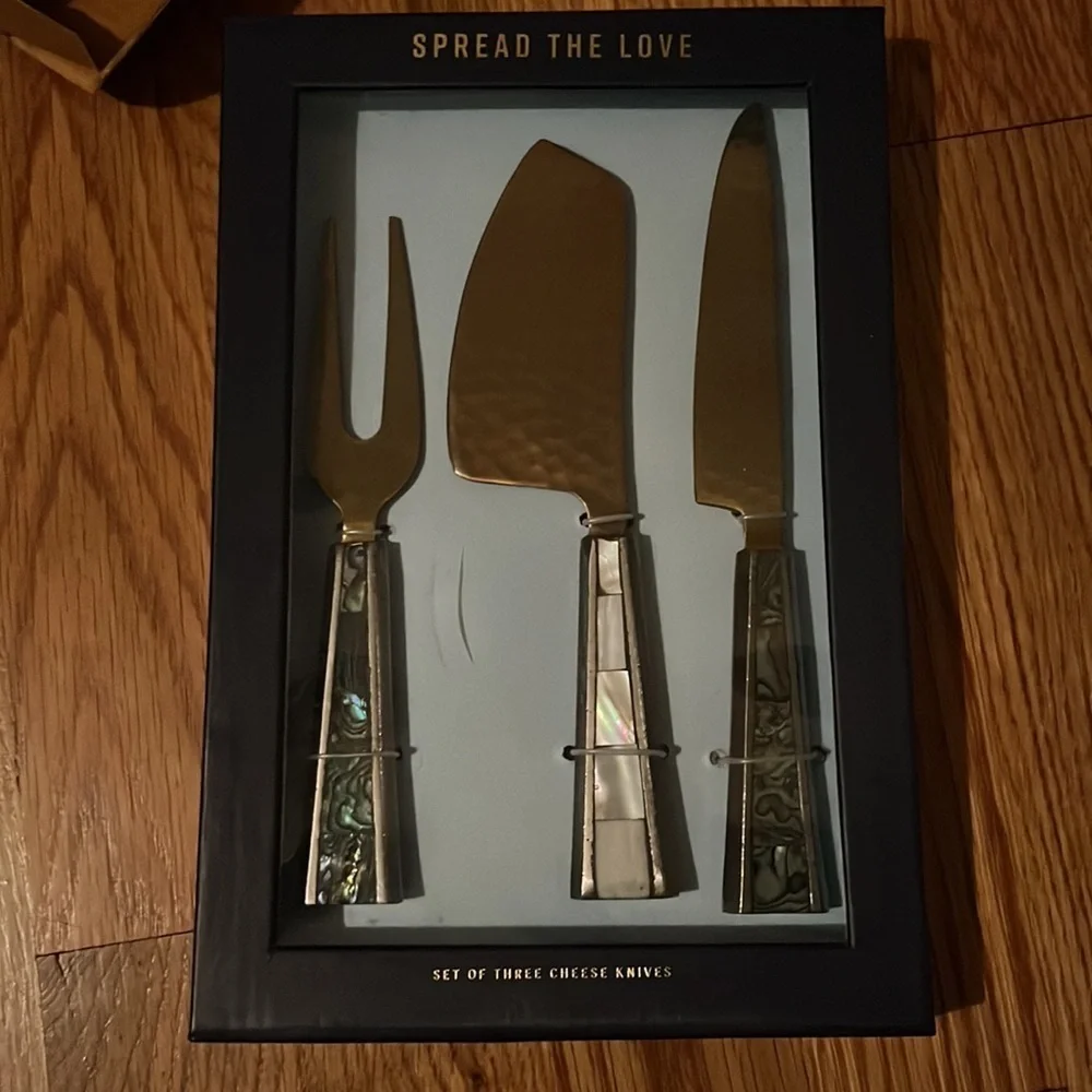 NWT Anthropologie Arctic Twilight Cheese Knives - 3